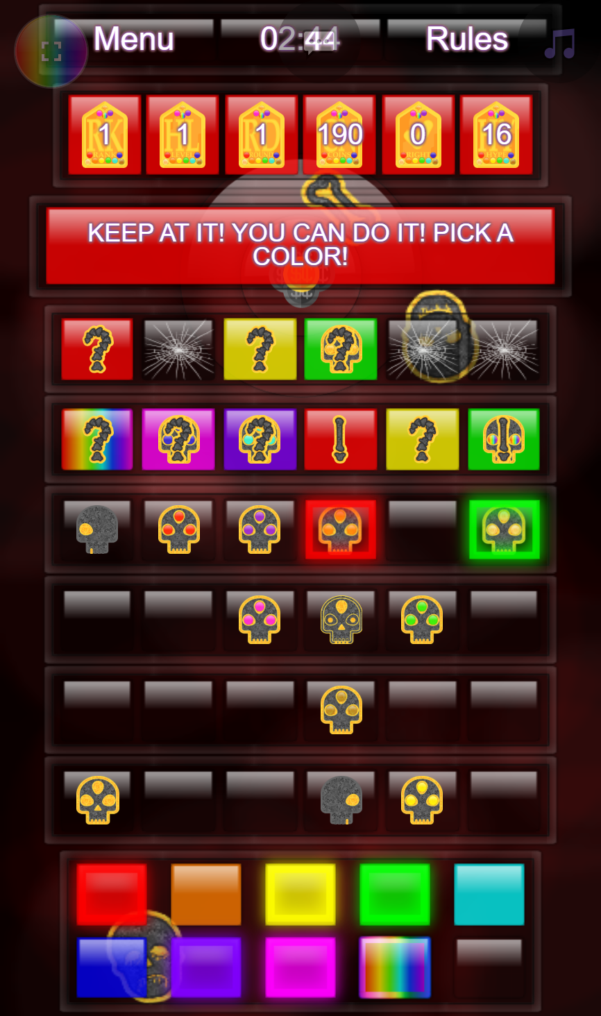 Code Breaker hint and position display