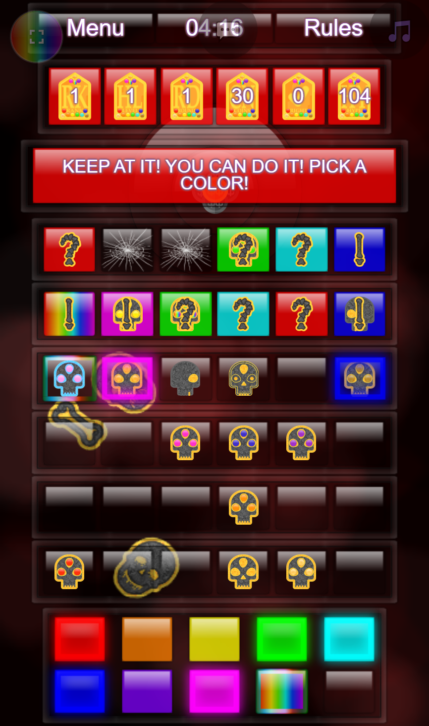 Code Breaker hint and position example 2