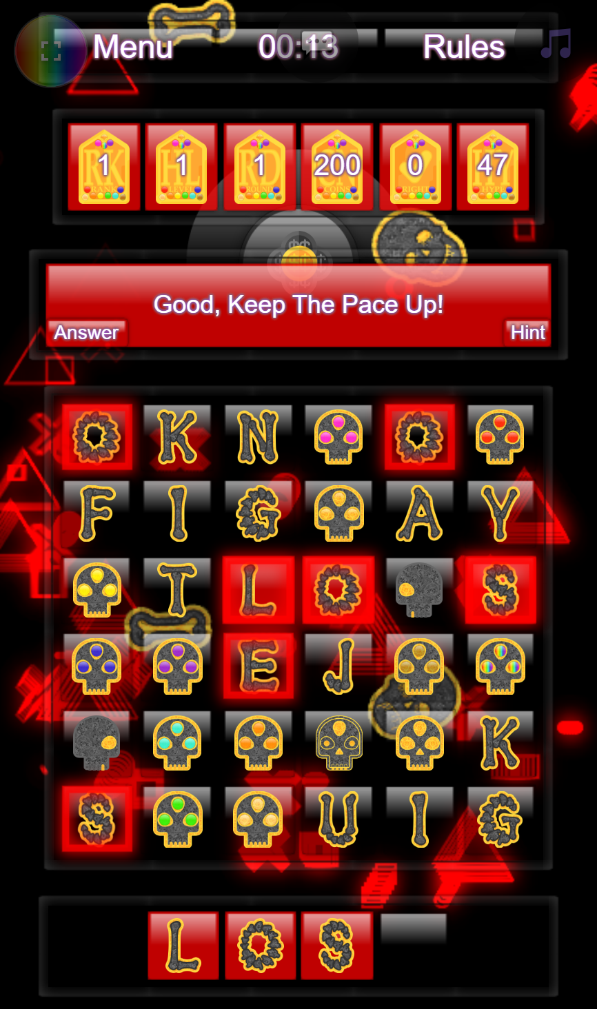Letter Finder clicking letters